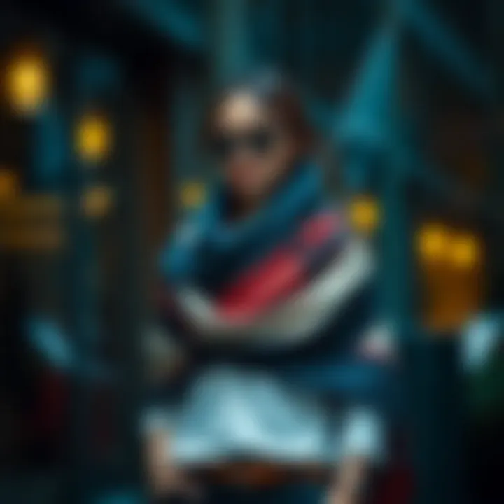 Versatility in Style: The Contemporary Cape Wrap Shawl A fashionable individual showcasing the versatility of the cape wrap shawl in a contemporary setting