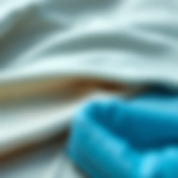 Innovative fabrics displayed on a textured background.