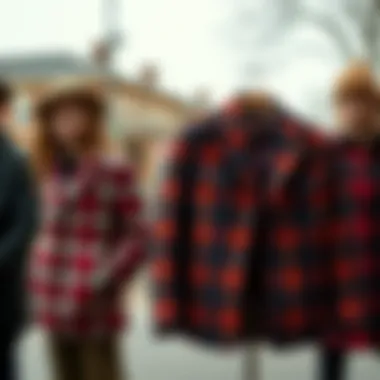 Historical context featuring vintage examples of plaid jackets from different fashion eras