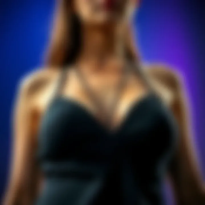 Close-up of criss cross cami's intricate design details