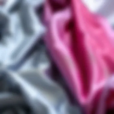 Eco-Friendly Fabrics for Silver Metallic Scarves An assortment of eco-friendly fabrics used to create luxurious silver metallic scarves.