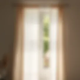 Elegant linen curtains draping in a sunlit room