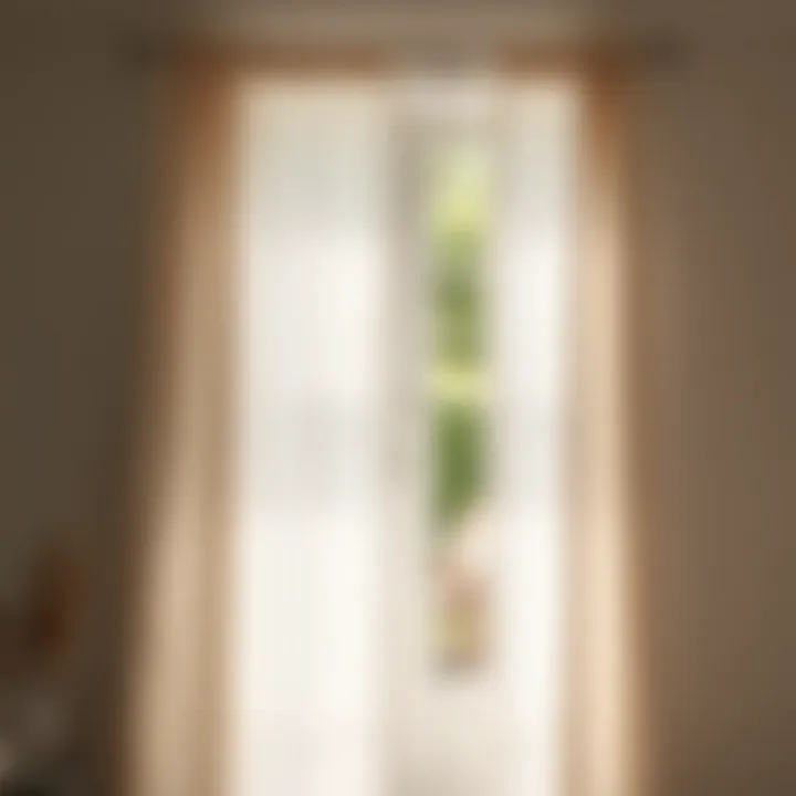 Elegant linen curtains draping in a sunlit room