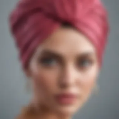 Elegant wet hair turban showcasing luxurious fabric