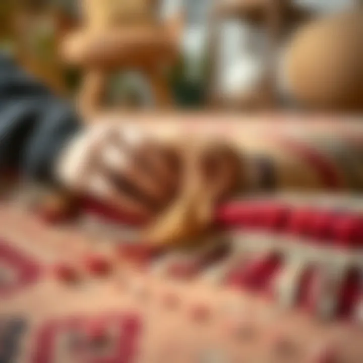 A close-up of maintenance practices for preserving the beauty of crawling rugs.