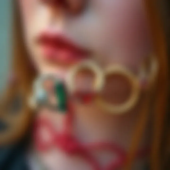 Stylish arrangement of various non-pierced septum rings