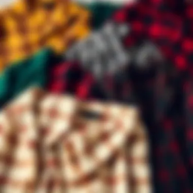 A flat lay of various oversized plaid cardigans in different colors and patterns, illustrating versatility.