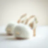 Chic Presentation of White Fluffy Heels Stylish white fluffy heels showcased on a minimalist background