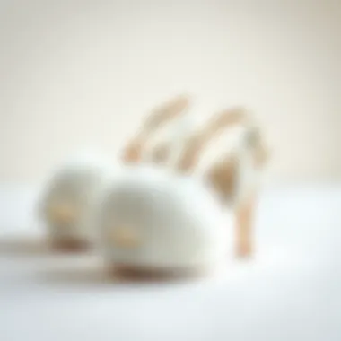 Chic Presentation of White Fluffy Heels Stylish white fluffy heels showcased on a minimalist background