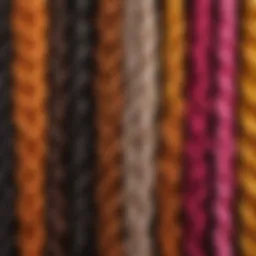 Vibrant display of various shades of braiding hair