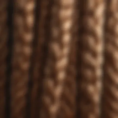 Close-up of texture and material of braiding hair