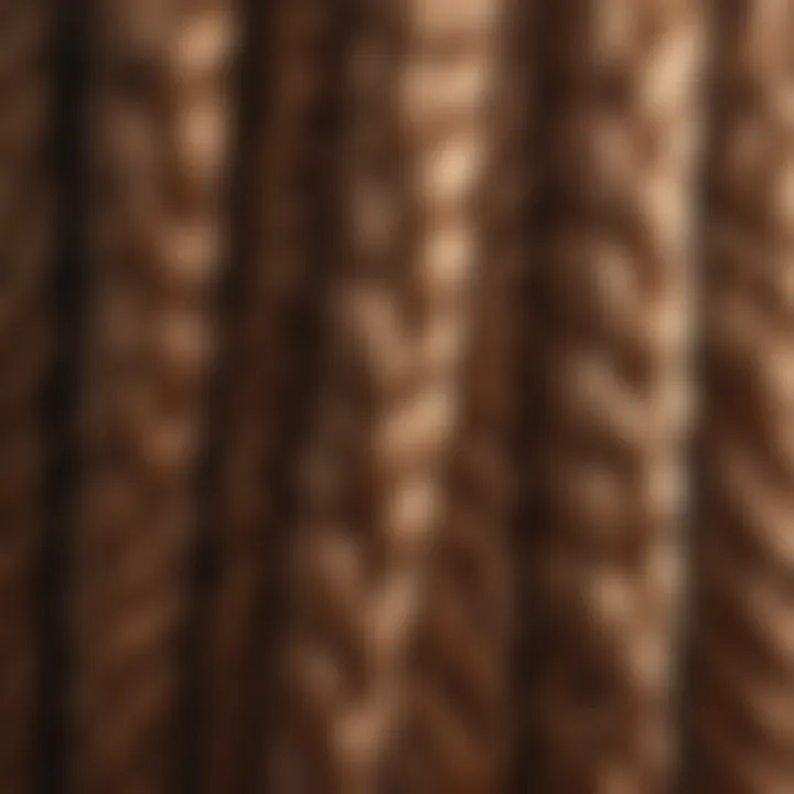 Close-up of texture and material of braiding hair