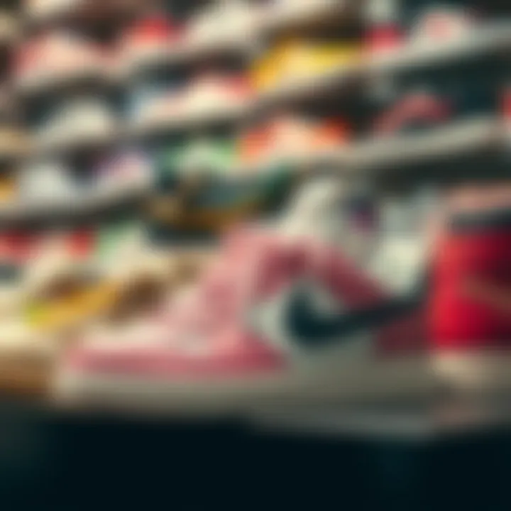 A visually appealing display of popular Korean sneaker brands