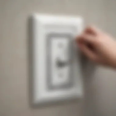 Installation of a rhinestone light switch cover in a stylish room