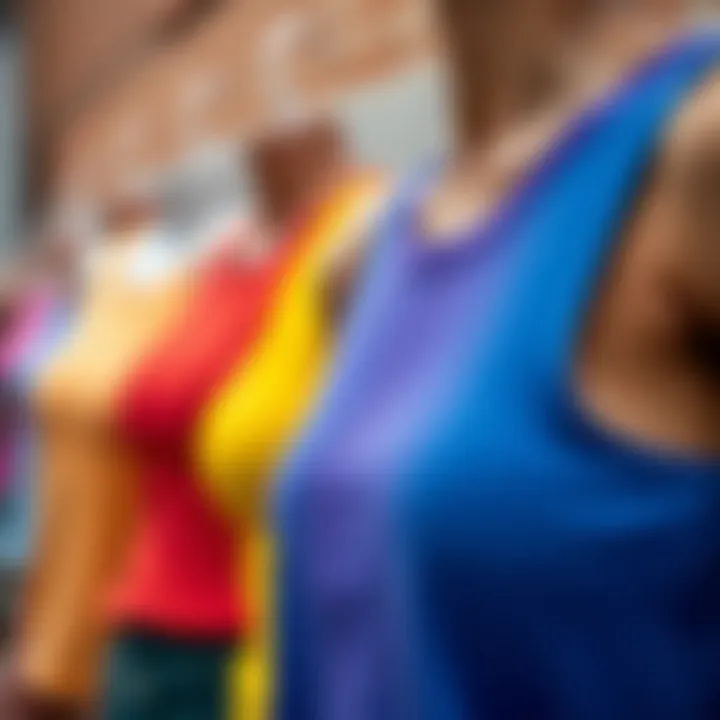 Trendy color palette of ribbed crew neck tanks for contemporary fashion