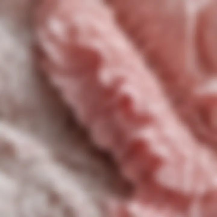 Close-up of fabric choices used in ruffle lingerie, highlighting textures