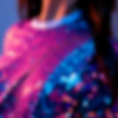 Close-up of shimmering sequins on a unitard, highlighting the texture and craftsmanship involved.