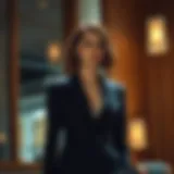 Elegant shawl collar blazer in a sophisticated setting