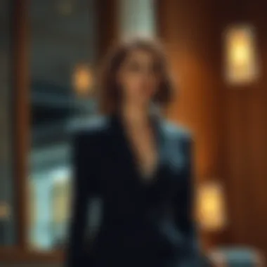 Elegant shawl collar blazer in a sophisticated setting