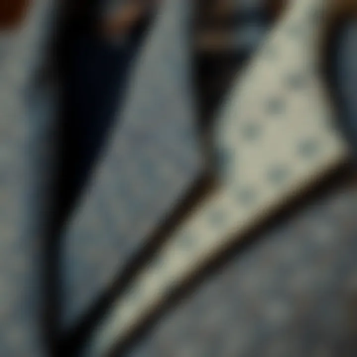 Close-up of fabric textures used in shawl collar blazers
