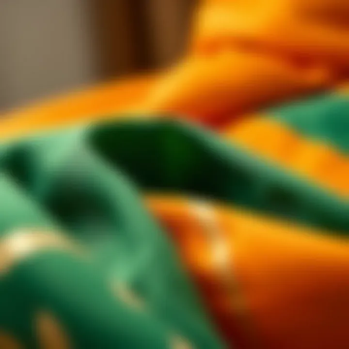 Close-up view of sustainable materials used in creating mama to be sashes