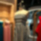 Elegant Strapless Striped Dress Display Elegant strapless striped dress on a mannequin