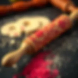 Artistic polymer clay rolling pin with intricate design