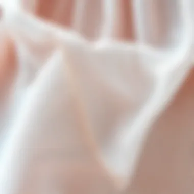 Close-up of fabric texture showcasing lightweight sheer material