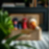 Elegant storage box featuring various sock designs