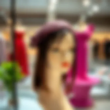 A stylish 14-inch headband wig displayed on a mannequin, showcasing its versatile design.