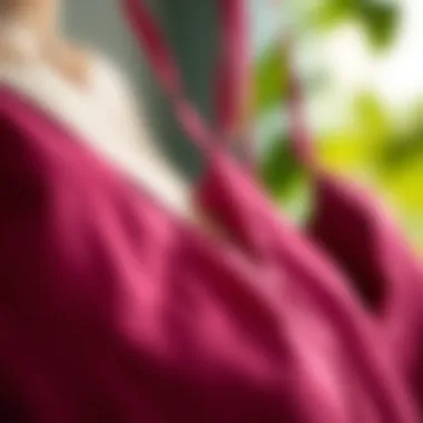 Close-up of sustainable materials used in wine camisoles