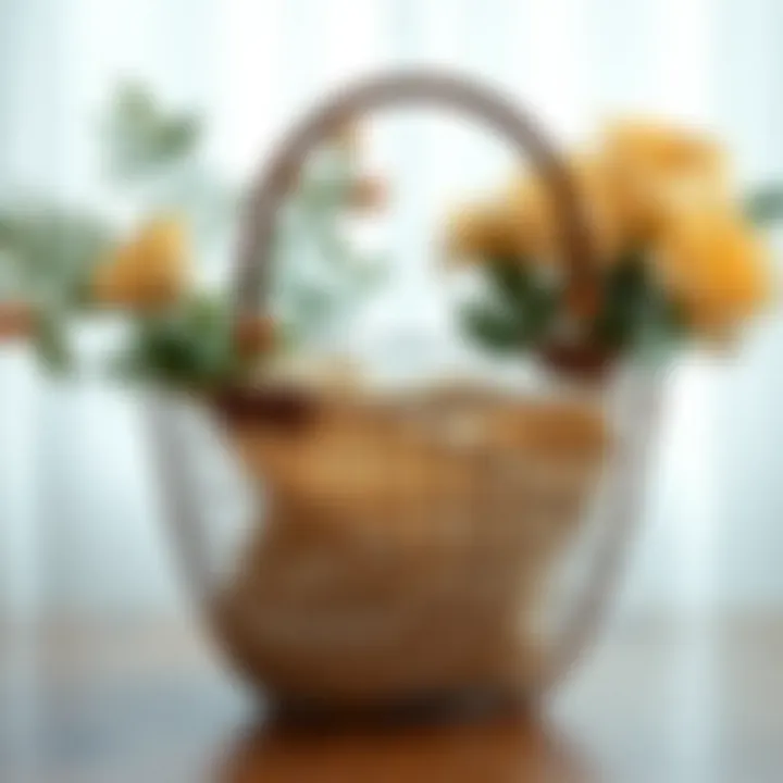 Elegant Wire Basket in Fashion Arrangement Elegant wire basket used in a modern fashion arrangement