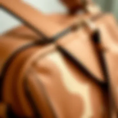 Eco-Friendly Materials of the Wide Strap Crossbody Bag Close-up of the eco-friendly materials used in Coach's crossbody bag