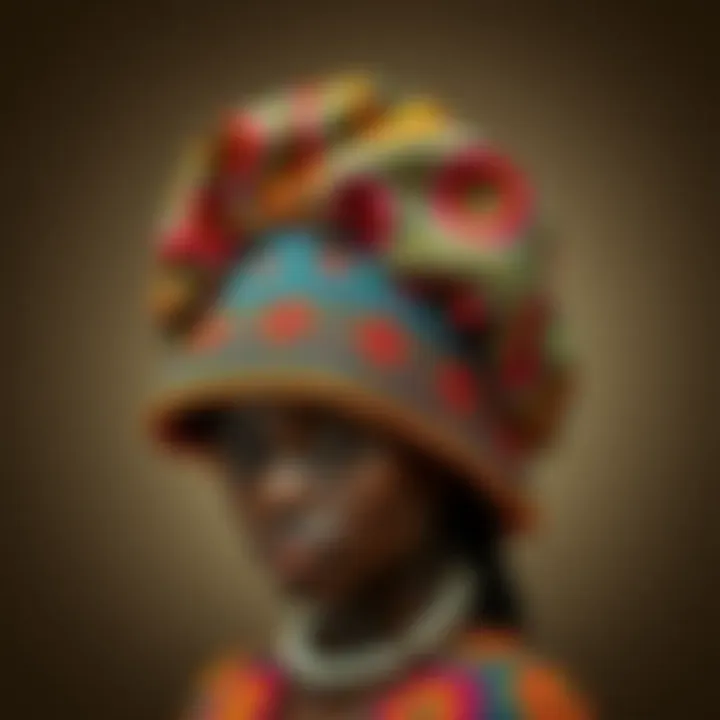 Intricate Patterns in Extra Large Bonnets A beautifully designed extra large bonnet showcasing intricate patterns and vibrant colors.