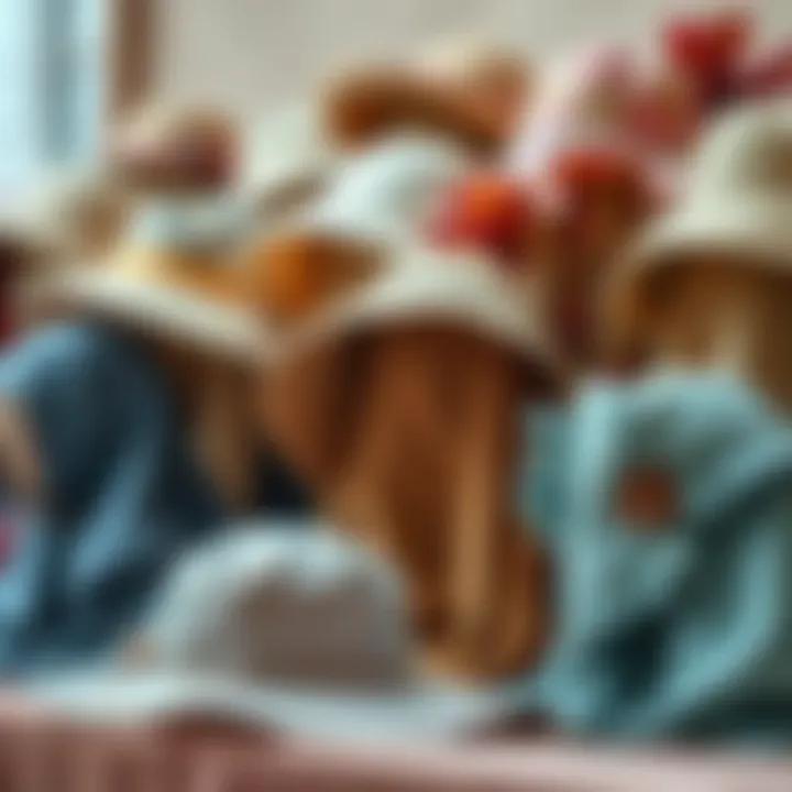 Sustainable Material Choices for Bonnets Variety of sustainable materials used in making extra large bonnets displayed together.