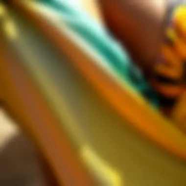 Sustainable Fabric Detail Close-up of tankini fabric showcasing sustainable material