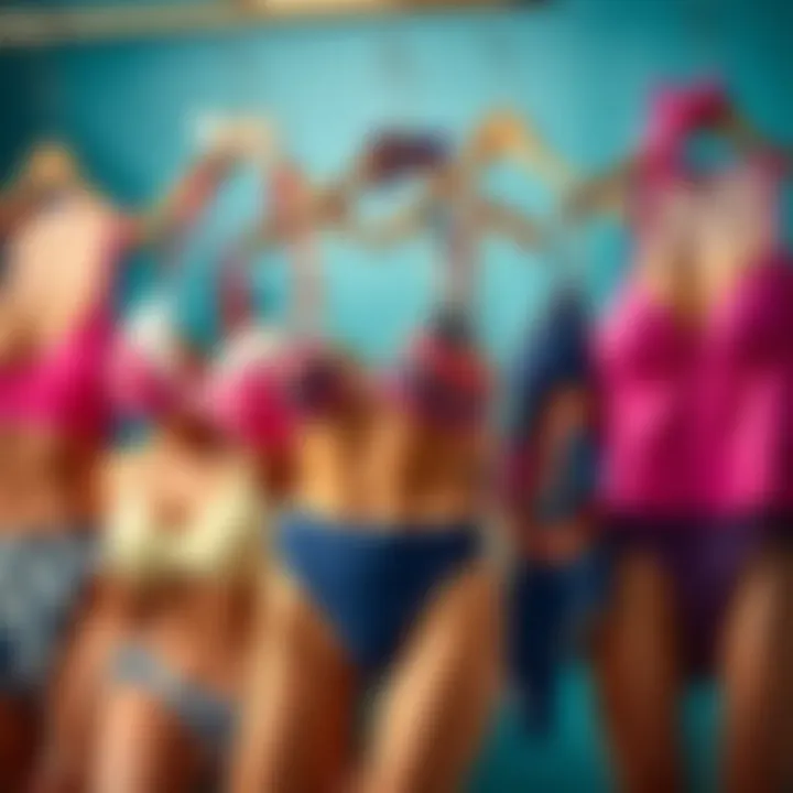 Diverse Tankini Styles A variety of tankini styles arranged aesthetically