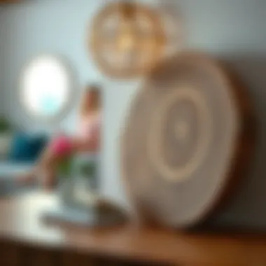 A beautifully decorated unfinished wood round as a home decor piece