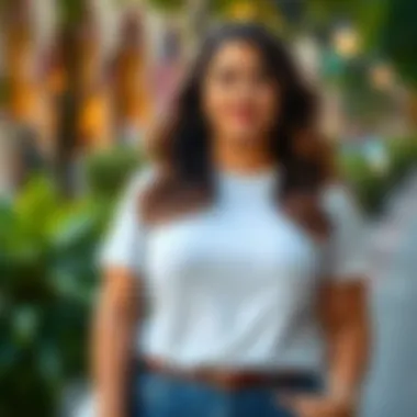 Versatile Outfit Inspiration Creative outfit styling with a plus size plain white t-shirt