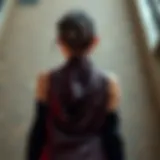 Elegant silk vest draping over a chic outfit