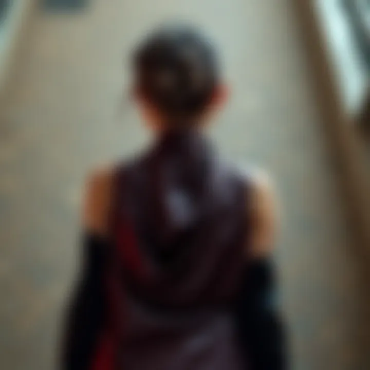 Elegant silk vest draping over a chic outfit