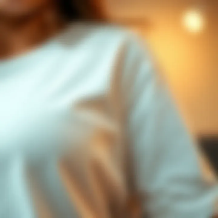 Fabric Quality Matters Close-up of fabric texture of a plus size plain white t-shirt