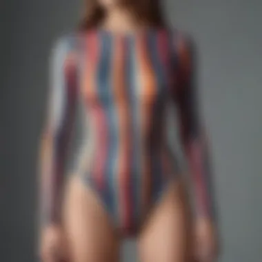 Sustainable fabric choices highlighted in striped bodysuit design