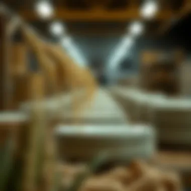 Visual representation of the production cycle of wheat straw plates