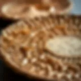 Close-up of a wheat straw plate showcasing its texture and design