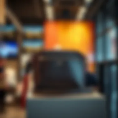 Stylish wide strap crossbody bag by Coach on display