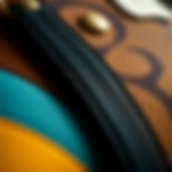 Close-up of sustainable materials used in the Coach bag