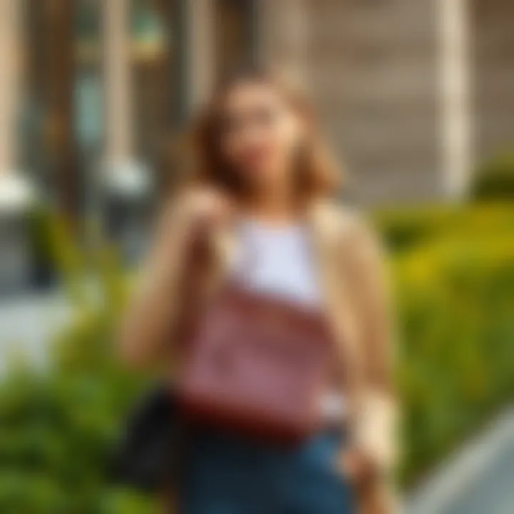 Versatile styling of the Coach crossbody bag in different outfits