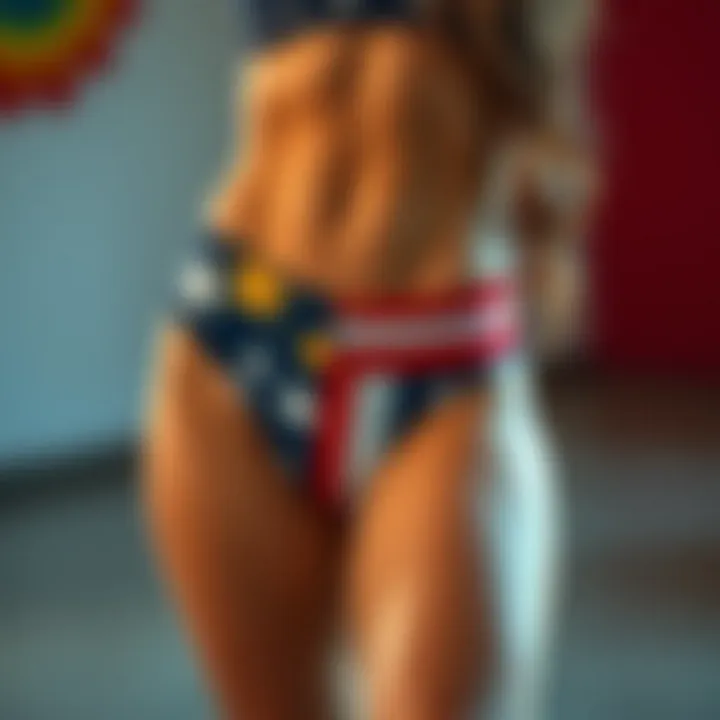 Contemporary design of women's American flag underwear