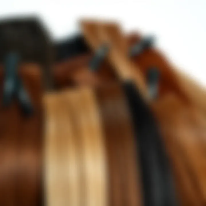 Variety of Yaki Straight Hair Extensions A stylish arrangement of yaki straight hair extensions in various lengths and colors